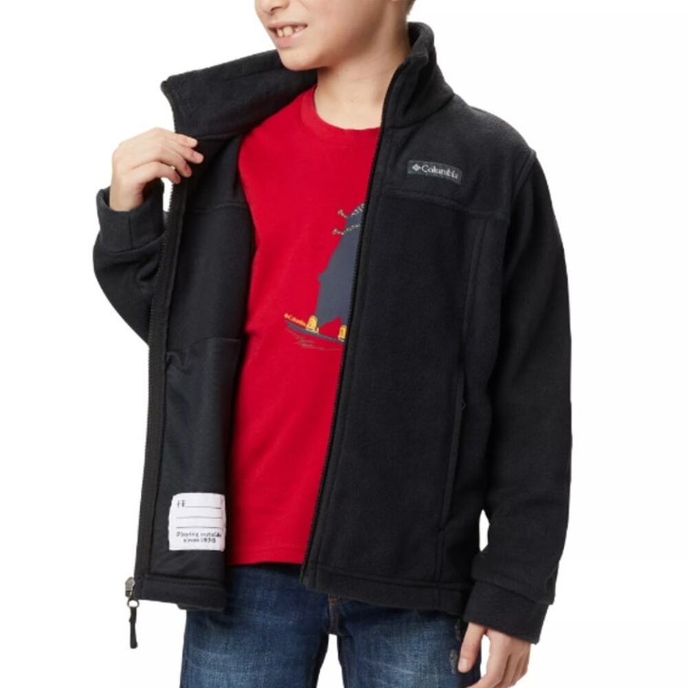 Columbia Black Steens Mountain Fleece Jacket Kids Youth Medium (10/12) Full Zip - Picture 3 of 11